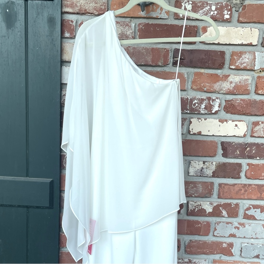 Halston Heritage White Jumpsuit with Flowing Silhouette - Picture 5 of 8